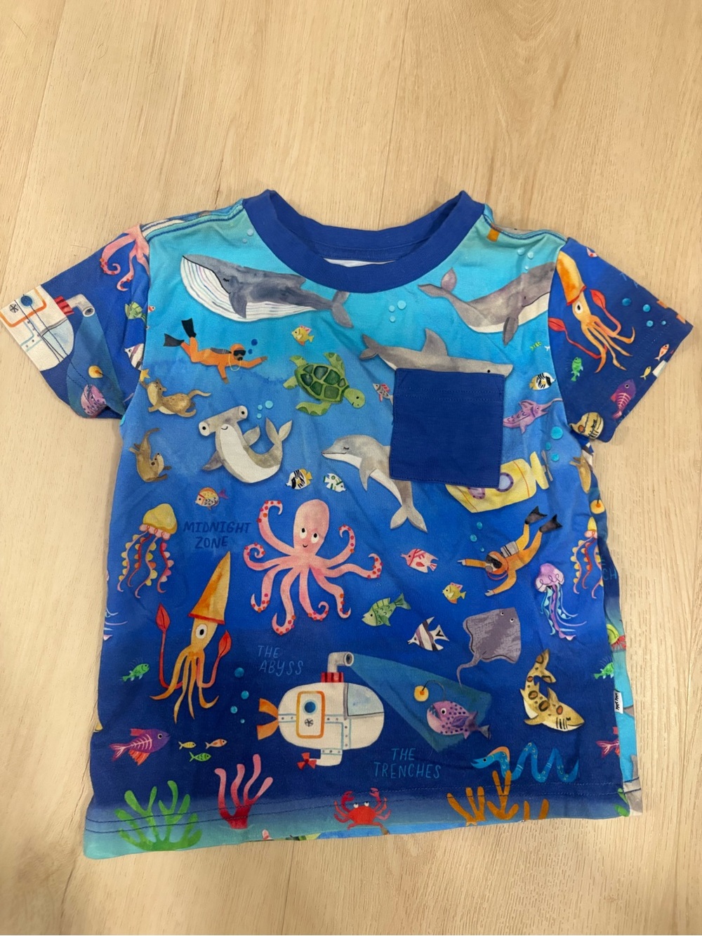 Little Sleepies Blue Ocean Creatures Short Sleeve Tee